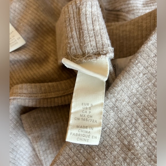 Light beige melange ribbed flare leggings - Picture 2 of 2